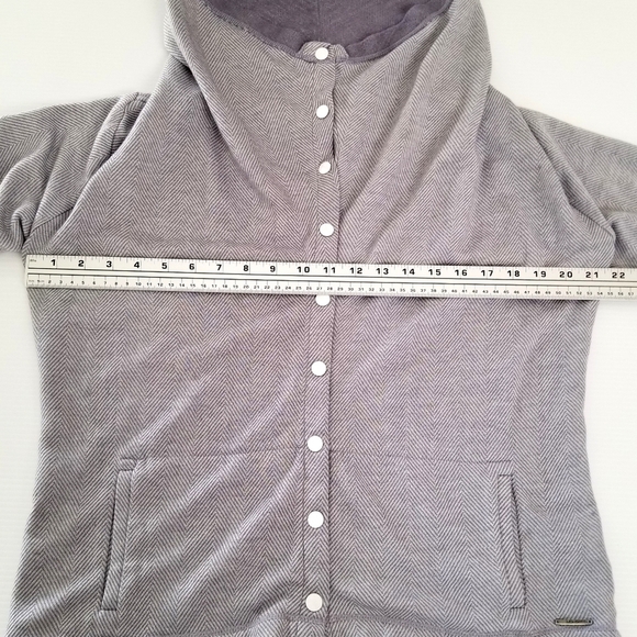 Mondetta Gray Top-Down Turtleneck Cardigan Jacket, size Large - Picture 8 of 11